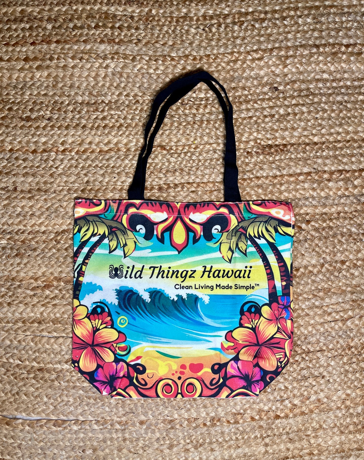 Wild Thingz Hawaii Reusable Canvas Tote with Zippered Pocket